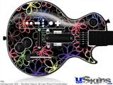 Guitar Hero III Wii Les Paul Skin - Kearas Flowers on Black