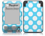 Kearas Polka Dots White And Blue - Decal Style Skin fits Amazon Kindle 3 Keyboard (with 6 inch display)