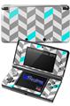 Chevrons Gray And Aqua - Decal Style Skin fits Nintendo 3DS (3DS SOLD SEPARATELY)