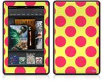 Amazon Kindle Fire (Original) Decal Style Skin - Kearas Polka Dots Pink And Yellow