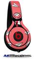 WraptorSkinz Skin Decal Wrap compatible with Beats Mixr Headphones Paper Planes Coral Skin Only (HEADPHONES NOT INCLUDED)