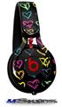 WraptorSkinz Skin Decal Wrap compatible with Beats Mixr Headphones Kearas Hearts Black Skin Only (HEADPHONES NOT INCLUDED)