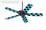 Kearas Polka Dots Black And Blue - Ceiling Fan Skin Kit fits most 52 inch fans (FAN and BLADES SOLD SEPARATELY)
