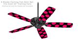 Kearas Polka Dots Pink On Black - Ceiling Fan Skin Kit fits most 52 inch fans (FAN and BLADES SOLD SEPARATELY)