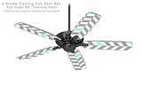 Chevrons Gray And Seafoam - Ceiling Fan Skin Kit fits most 52 inch fans (FAN and BLADES SOLD SEPARATELY)