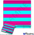 Decal Skin compatible with Sony PS3 Slim Psycho Stripes Neon Teal and Hot Pink