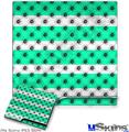 Decal Skin compatible with Sony PS3 Slim Kearas Daisies Stripe SeaFoam