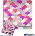 Decal Skin compatible with Sony PS3 Slim Brushed Circles Pink
