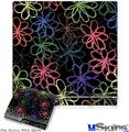 Decal Skin compatible with Sony PS3 Slim Kearas Flowers on Black