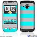 HTC Droid Eris Skin - Psycho Stripes Neon Teal and Gray