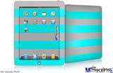 iPad Skin - Psycho Stripes Neon Teal and Gray