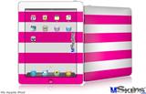 iPad Skin - Psycho Stripes Hot Pink and White