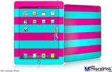 iPad Skin - Psycho Stripes Neon Teal and Hot Pink