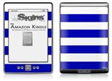 Psycho Stripes Blue and White - Decal Style Skin (fits 4th Gen Kindle with 6inch display and no keyboard)