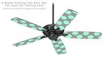 Kearas Polka Dots Mint And Gray - Ceiling Fan Skin Kit fits most 52 inch fans (FAN and BLADES SOLD SEPARATELY)