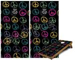 Cornhole Game Board Vinyl Skin Wrap Kit - Premium Laminated - Kearas Peace Signs Black fits 24x48 game boards (GAMEBOARDS NOT INCLUDED)