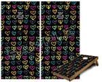 Cornhole Game Board Vinyl Skin Wrap Kit - Premium Laminated - Kearas Hearts Black fits 24x48 game boards (GAMEBOARDS NOT INCLUDED)