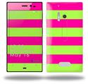 Psycho Stripes Neon Green and Hot Pink - Decal Style Skin (fits Nokia Lumia 928)