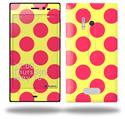 Kearas Polka Dots Pink And Yellow - Decal Style Skin (fits Nokia Lumia 928)