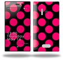 Kearas Polka Dots Pink On Black - Decal Style Skin (fits Nokia Lumia 928)