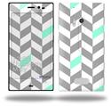 Chevrons Gray And Seafoam - Decal Style Skin (fits Nokia Lumia 928)
