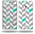 Chevrons Gray And Turquoise - Decal Style Skin (fits Nokia Lumia 928)