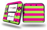 Psycho Stripes Neon Green and Hot Pink - Decal Style Vinyl Skin fits Nintendo 2DS - 2DS NOT INCLUDED