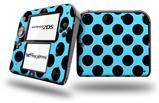 Kearas Polka Dots Black And Blue - Decal Style Vinyl Skin fits Nintendo 2DS - 2DS NOT INCLUDED