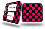 Kearas Polka Dots Pink On Black - Decal Style Vinyl Skin fits Nintendo 2DS - 2DS NOT INCLUDED