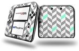 Chevrons Gray And Seafoam - Decal Style Vinyl Skin fits Nintendo 2DS - 2DS NOT INCLUDED