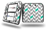 Chevrons Gray And Turquoise - Decal Style Vinyl Skin fits Nintendo 2DS - 2DS NOT INCLUDED