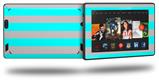 Psycho Stripes Neon Teal and Gray - Decal Style Skin fits 2013 Amazon Kindle Fire HD 7 inch