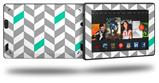Chevrons Gray And Turquoise - Decal Style Skin fits 2013 Amazon Kindle Fire HD 7 inch
