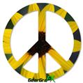 Yellow Daisy - Peace Sign Car Window Decal 6 x 6 inches