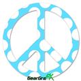 Kearas Polka Dots White And Blue - Peace Sign Car Window Decal 6 x 6 inches