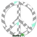 Chevrons Gray And Seafoam - Peace Sign Car Window Decal 6 x 6 inches