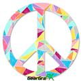 Brushed Geometric - Peace Sign Car Window Decal 6 x 6 inches