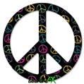 Kearas Peace Signs Black - Peace Sign Car Window Decal 6 x 6 inches