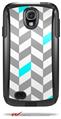 Chevrons Gray And Aqua - Decal Style Vinyl Skin fits Otterbox Commuter Case for Samsung Galaxy S4 (CASE SOLD SEPARATELY)