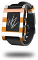 Psycho Stripes Orange and White - Decal Style Skin fits original Pebble Smart Watch (WATCH SOLD SEPARATELY)