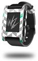 Chevrons Gray And Turquoise - Decal Style Skin fits original Pebble Smart Watch (WATCH SOLD SEPARATELY)