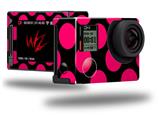 Kearas Polka Dots Pink On Black - Decal Style Skin fits GoPro Hero 4 Silver Camera (GOPRO SOLD SEPARATELY)