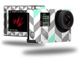 Chevrons Gray And Seafoam - Decal Style Skin fits GoPro Hero 4 Silver Camera (GOPRO SOLD SEPARATELY)