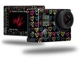 Kearas Hearts Black - Decal Style Skin fits GoPro Hero 4 Silver Camera (GOPRO SOLD SEPARATELY)