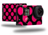 Kearas Polka Dots Pink On Black - Decal Style Skin fits GoPro Hero 4 Black Camera (GOPRO SOLD SEPARATELY)