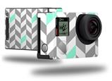 Chevrons Gray And Seafoam - Decal Style Skin fits GoPro Hero 4 Black Camera (GOPRO SOLD SEPARATELY)