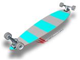 Psycho Stripes Neon Teal and Gray - Decal Style Vinyl Wrap Skin fits Longboard Skateboards up to 10"x42" (LONGBOARD NOT INCLUDED)