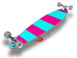 Psycho Stripes Neon Teal and Hot Pink - Decal Style Vinyl Wrap Skin fits Longboard Skateboards up to 10"x42" (LONGBOARD NOT INCLUDED)