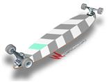 Chevrons Gray And Seafoam - Decal Style Vinyl Wrap Skin fits Longboard Skateboards up to 10"x42" (LONGBOARD NOT INCLUDED)