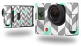 Chevrons Gray And Seafoam - Decal Style Skin fits GoPro Hero 3+ Camera (GOPRO NOT INCLUDED)